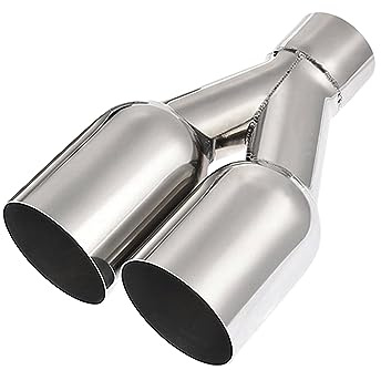 MASO Doble punta de escape, plata/plata + azul