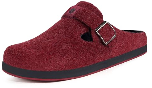 Gaatpot Unisex Zuecos y Mules en Fieltro,Forro Caliente,Rojo,38 EU