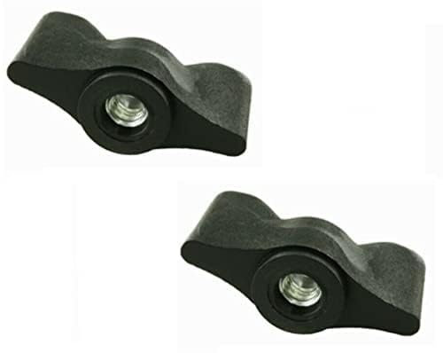 2x dadi con alette farfalla orecchie in plastica, inserto in acciaio M6 aletta, 40 mm, leva