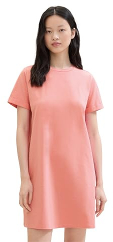 TOM TAILOR Denim Damen Basic Mini T-Shirt-Kleid, Shell pink, M