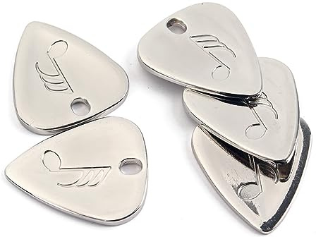 ibasenice Metal Guitar Pick Plectrum Legierung Klassisches Design Für Akustik Und Klassische Bassgitarre Für Musiker Und Gitarristen