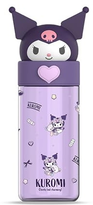 Roffatide Cartoon Kuromi Tasse Bouteille Portable Tumbler Voyage en Plastique Shaker Droite Boire Eau Rail Anti-Fuite