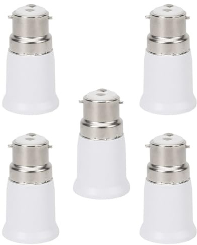 5PACK B22 to E27 Socket Converter - Edison Screw Light Base Adapter for LED and Incandescent Bulbs, Bayonet to Screw Adaptor
