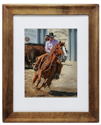 Eosglac 11x14 Picture Frames, Wood Photo Frame Rustic Wall Picture Frame with Mat, Brown Frames 11x14 matted to 8x10, Vertical or Horizontal Display