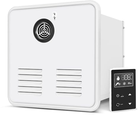Teodute Reservoir-Free Warmwasserbereiter für Wohnmobile: 55.000 BTU Instant Camper Warmwasserbereiter mit 15 x 15 Zoll weißer Tür und Fernbedienung pro 2.8 GPM Maximum