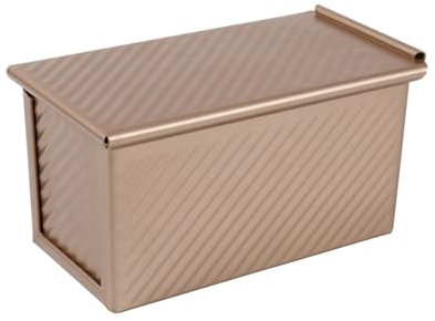 SPXTOM Teglia for Pane con Coperchio, capacità Impasto 1 libbra, Antiaderente, Scatola Quadrata for Toast, Lega di Alluminio, for cuocere Il Pane