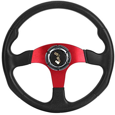 sportlenkrad 350 Mm 14 Zoll Rennwagen-Sportlenkrad Deep Dish 6 Schrauben Universelles Modifiziertes Zubehör (Rot)