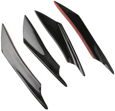Frontlippe Frontspoiler Universal Frontstoßstangenspoiler, Autotür-Antikollisionsgürtel, Stoßstangenschutz, 4 Stück, Frontstoßstange, Seitliche Canards, Splitterflossen Spoiler Frontstoßstange(A)