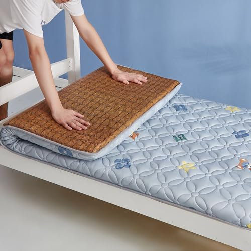 Japanische Bodenmatratze, 6 cm, verdickte, faltbare Futon-Matratze für Zuhause, Camping, Schlafsaal, C90 x 200 cm