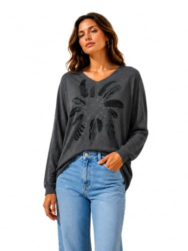 Van Der Rich ® - Jersey con Cuello de Pico de Mezcla de Lana Prendas de Punto -Mujer