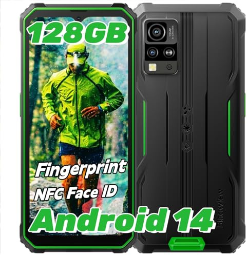 Blackview BV4800 Pro Android 14 Movil Resistente, 12GB+128GB-TF 2TB, Octa Core, 6.56 Vidrio Corning Gorilla, Móvil rugerizado 4G, IP69K/GPS/285g/13.5mm/Modo Guante/16MP/OTG/Fingerprint/3 Slots/NFC