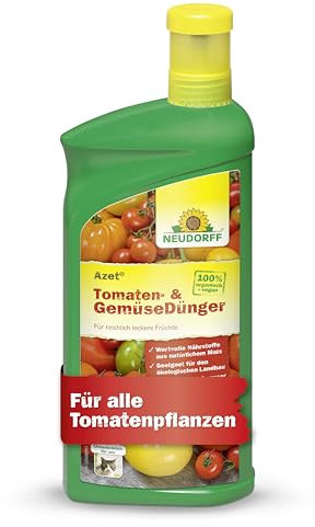 Neudorff Azet Tomaten- und GemüseDünger - 100% natürlicher Bio Dünger für aromatische Tomaten und Gemüse in Balkonkasten, Kübel und Beet, 1 Liter