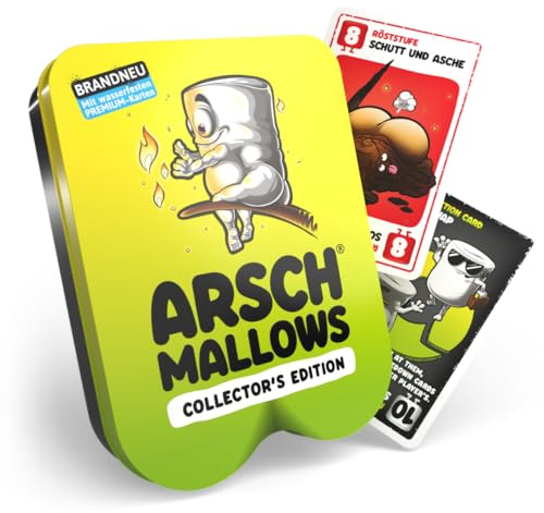 DENKRIESEN Arschmallows Collector's Edition | Wasserfestes Kartenspiel | Wasserfestes Kartenspiel und Familienspiel mit robusten Plastikkarten für Reisen und Partys.
