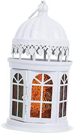 Cabilock Orientalische Hängelampe Aus Buntem Glas Marokkanischer Teelichthalter Für Stimmungsvolle Dekoration Vintage Pendelleuchte Für Innen Und Außenbereiche