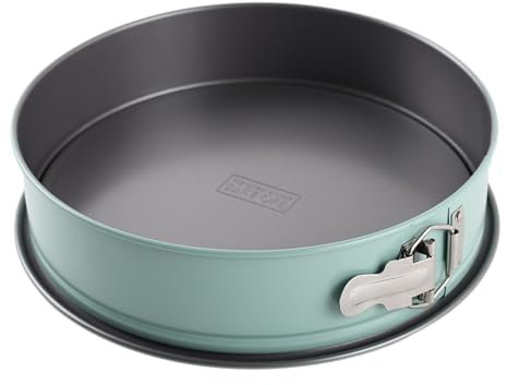 The Great British Bake Off Springform Cake Tin for Baking, Cheesecake Tin, Large Round Spring Form Pan, Non Stick Coated Carbon Steel in Duck Egg Blue, Loose Base, 26cm x 7cm