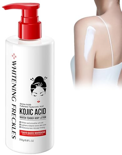 Loción Corporal Ácido Kójico Iluminador, Crema Hidratante para Aclarar la Piel, Loción de Hidratación Intensa, Crema Corporal para Manchas Oscuras Hombres y Mujeres