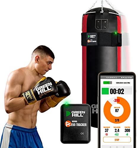 GREEN HILL Boxing Revo Tracker sensore per sacco da boxe conta colpi pugilato misuratore Pugni Frequenza Forza (diametro 40-45 cm)
