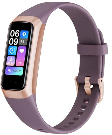 Nhemeylp Fitness Tracker Activity Tracker Smart Watch with 24/7 Blood Oxygen Heart Rate and Sleep Monitor Fitness Watch for Women Men IP68 Waterproof Step Counter for Walking Running (Lavender)