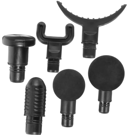 Massagekopf Adapter für Tragbares Massagegerät 6 Stück Abs Schwarz | Austauschbare Aufsätze, für Fitness und Lauftraining, Platzsparend Verstaubar