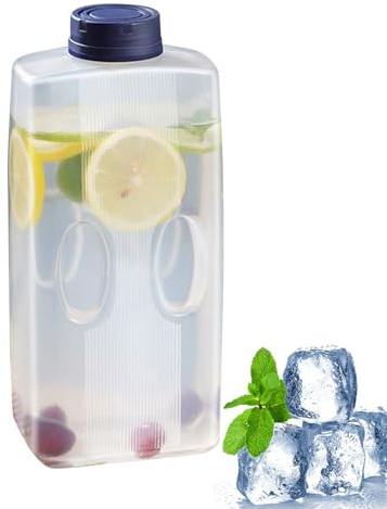 Bouteille de jus de 2 l anti-fuite avec graduation, bouteille de réfrigérateur pour eau gazeuse, bouteille d'eau 2 l, bouteille pour lait, café, pique-nique, camping et maison