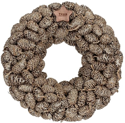 THUN - Ghirlanda decorativa con pigne, oro-22 * 22 * 6 cm