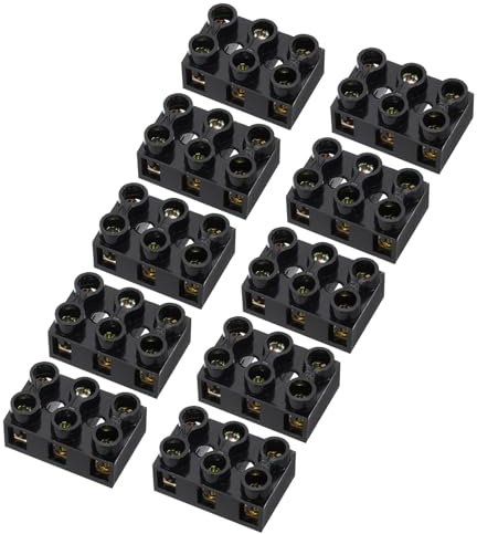 QUARKZMAN 10pcs Borne De Raccordement Double Rangée, 3 Positions 500V 10A Borne À Vis, Raccordement À Barrière Pour Câble Pour Électroménagers, Circuits Électroniques, Noir