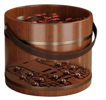 Vasca pediluvio in legno, 25 x 31 cm, per alleviare lo stress, pedicure, relax spa, cura dei piedi a casa, per anziani, anziani, adulti, uso domestico