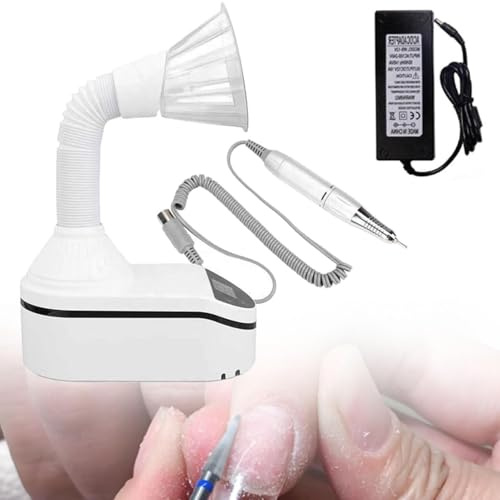 Professional Nail Dust Collector with 230W Strong Suction & Carbon Filter - Electric Nail Care Polisher Machine with HD Touch Screen & LED Light for Salon