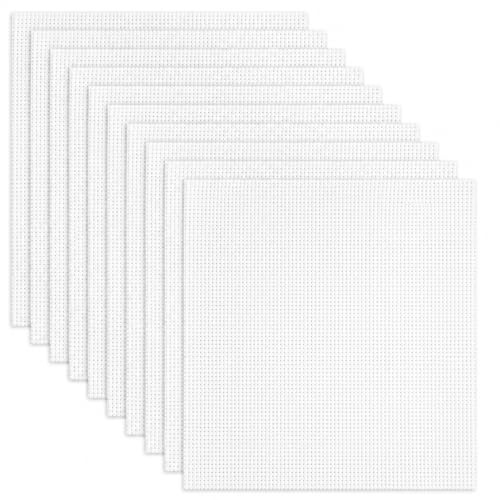 10 Kreuzstichstoff zum Sticken 11CT, Stoff zum Sticken Kreuzstich 20x20 cm | Cross Stitch Fabric aus Baumwolle für Anfänger, Weiß Aida Stoff zum Sticken für Kreuzstich, Sticken & DIY Handwerk