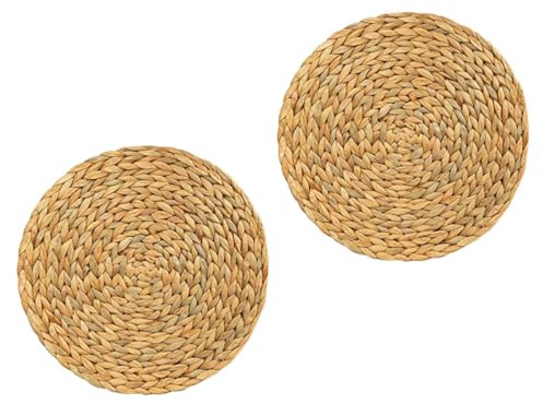 Beatifufu 2 Pezzi Tovagliette Cotone Scuola Intrecciate in Fibra Naturale a Zucca, Isolanti, Superficie Liscia, per Tavola da Pranzo e Uso Quotidiano
