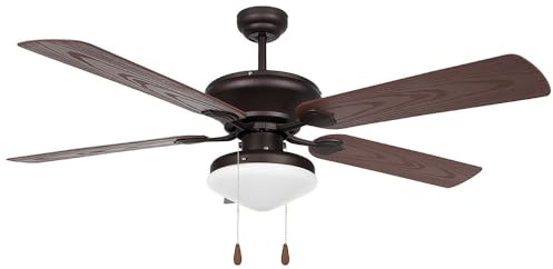 Orbegozo CP 73132 - Ventilador de techo con luz para exterior, 5 palas, 132 cm de diámetro, potencia de 60 W y 3 velocidades, negro