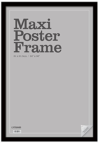 Pyramid Cadre Maxi en Bois Noir pour Photos et Affiches - Dimensions : 61 x 91,5 cm - Vitrage en plexiglas de sécurité, 66 x 1,5 x 96 cm