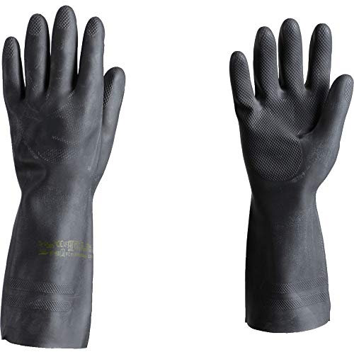 Ansell AlphaTec 87-950 Chemikalienschutz-Handschuhe, Mehrzweck-Arbeitshandschuhe, Hohe Beständigkeit Chemikalien, Baumwoll Velours Innenausstattung, Größe 10 EU (1 Paar)