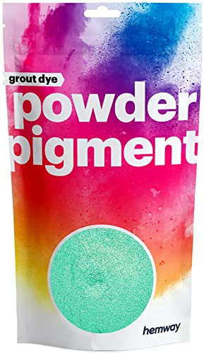 Hemway 100 g / 3.5 oz Metallic Jade Green Premium Grout Powder | Concrete Coloured Dye Pigment | Render Mortar Powdered Brick Toner | Suitable for Bathroom & Kitchen | High Colour Saturation