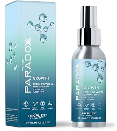 WE ARE PARADOXX Volume Blow Dry Spray For Women 100ml, For Full Volume, Smooth, Glossy Finish, Argan Oil, Gift For Her, Travel Size, 94% Natural, Vegan and Cruelty Free