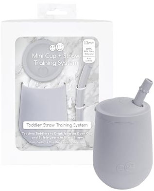 EZPZ Mugg med sugrör i silikon och 9 månader mini mugg – rosa