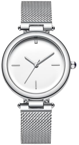 rorios Damen Uhren Wasserdicht Analog Quarz Armbanduhr mit Mesh Edelstahlarmband Minimalist Damen Uhr Mode Uhren für Frauen Mädchen