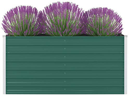 Montloxs Hochbeet ideal für Pflanzen, Blumen, Obst, Gemüse & Kräuter, Frühbeet im Garten und Balkon, 160 x 80 x 77 cm Verzinkter Stahl Grün