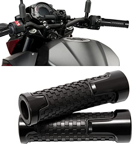 KEEPDSGN Poignées de moto universelles, 7/8 22 mm-24 mm, poignées de moto, antidérapantes, compatibles avec les vélos Sportive Street Bike Cruiser Scooter Dirt Bike.
