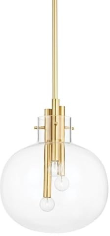 Hudson Valley Lighting 3914-AGB Hempstead - 3 Light Pendant-16.75 Inches Tall and 13.75 Inches Wide, Finish Color: Aged Brass