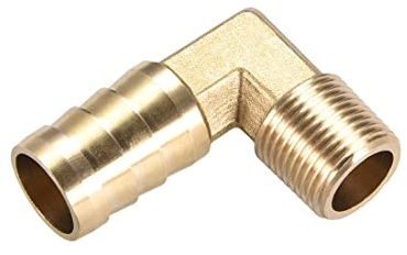 M METERXITY Ottone Tubo flessibile Portagomma Raccordi 3/8 PT Maschio | 90 Grado Gomito Ottone Spinato Riduttore Applica a Acqua Carburante