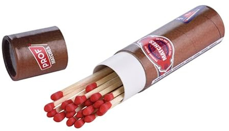 Lot de 20 allumettes Cuba élégantes extra longues en forme de cigare, de pharmacien en verre, allume-feu, barbecue, cheminée, allume-charbon - allumettes élégantes (Cuba allumettes 20 pièces 10 cm)