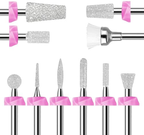 Makartt Nail Drill Bits - 10Pcs Dimond Sanding Bit Sets for Nail Drill E-File,Upgraded Cuticle Cleaner Nail Bit Tool Kit for Acrylic 3D Nail Art Gel Tools Nails Manicure Nail Prep Salon Home DIY Use | Upgraded Cuticle Cleaner Nail Bit Kit Tool Bits for Acrylic Nail Art Tools Nails Manicure Nail Prep,Nail Salon Home DIY Use