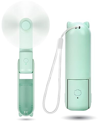 OHLGT Mini Ventilateur à Main, Mini Ventilateur Silencieux Rechargeable à 3 vitesses [9-15 Heures de Fonctionnement], Ventilateur USB Portable avec Batterie pour le Voyage (Vert)