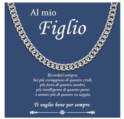 Cheerslife Collana a Mio Figlio Regalo Figlio Collana Uomo Acciaio