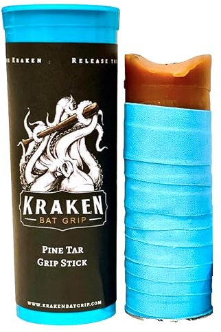 Kraken Bat Grip Batting Pine Tar Grip Stick Enhancer for Baseball Bats and Other Sports Equipment, Baby Blue, One Size