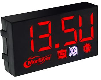 Newwyt 12V Motos Horloge numérique voltmètre thermomètre Moto Accessoire 3 en 1 Compteur électronique étanche
