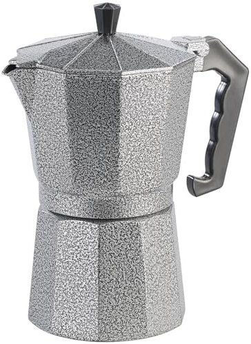 Cucina di Modena Mokka-Espresso-Kännchen: Espresso-Kocher in Hammerschlag-Optik, für 9 Tassen, 400 ml (spressokocher Outdoor, Espressokocher, Mokkamaschine)