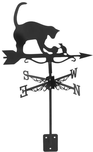 Cabilock Katzen-wetterfahne Aus Edelstahl Wetterrichtungsanzeiger Für Garten Und Patioschmuck Kreative Edelstahl-Dekoration Für Außenbereiche Installieren Langlebig Und Praktisch