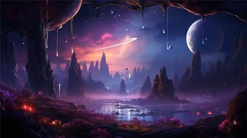 Diamond Painting Erwachsene, DIY 5D Geheimnis Planet Diamant Painting Bilder Kinder, Basteln Erwachsene Weihnachten Diamond Painting Zubehör Set für Geschenk Herbst Deko Schlafzimmer(35.6x20in)-7f